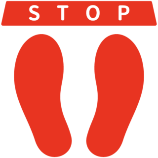 足の誘導マーク【4種類】STOP