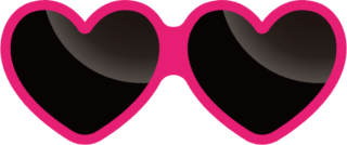 ハートメガネ（4種類）ピンクなハートメガネ