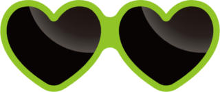 ハートメガネ（4種類）グリーンなハートメガネ