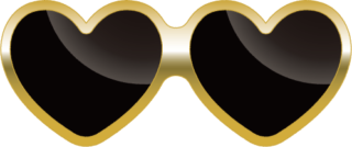 ハートメガネ（4種類）ゴールドなハートメガネ